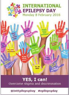 Maandag 8 februari: Internationale Epilepsie Dag 2016 - Een dag voor iedereen Thema in 2016: Yes, I can!