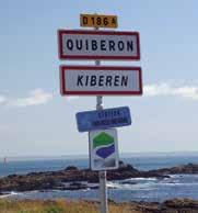 départementa. Op borden worden ze kortweg aangeduid met D. Hier zie je het bord van de D 186 naar Quiberon in het zuiden van Bretagne.