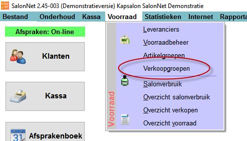 Verkoopgroepen In het menu voorraad voorraadbeheer is een nieuw onderdeel Verkoopgroepen toegevoegd.