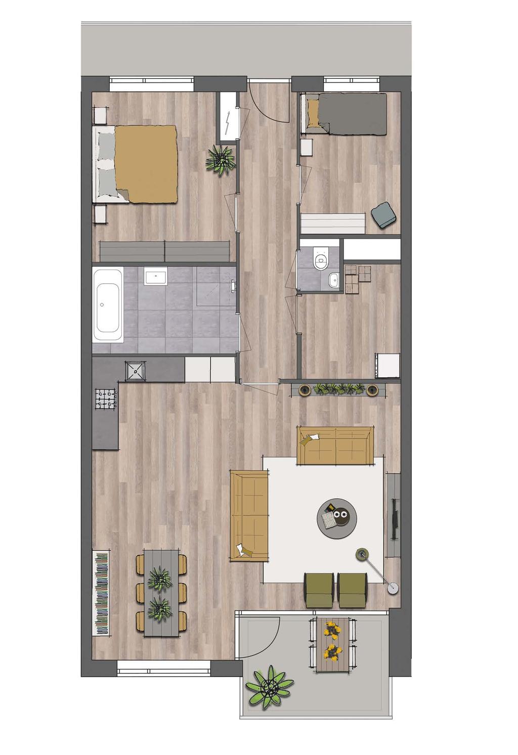 17 2 ruime slaapkamers het volledige appartement is voorzien van bnr. 16 vloerverwarming compleet afgewerkte SieMatic keuken, bnr.