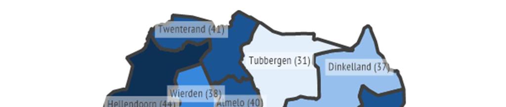 Figuur 4: Percentage ouderen dat zich (matig tot zeer ernstig) eenzaam voelt, 2010. Er wordt gesproken van mantelzorg wanneer de zorg minimaal 3 maanden duurt of minimaal 8 uur per week gegeven wordt.