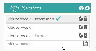 Je kan de blokjes verslepen of kopiëren om eventuele aanpassingen te doen. Je kan ook een nieuw rooster toevoegen.