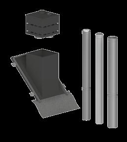 EconeXt sq, Vierkante prefab schoorstenen Artikelgroep EconeXt sq, vierkante prefabschoorsteen mat zwart, hellend