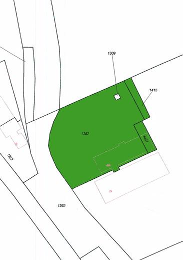 Lijst van Zaken n.v.t. ter overname gaat mee blijft achter Kadastrale kaart (noordgericht) gemeente Aarlanderveen Huisnr. 75 A Perceelnrs.