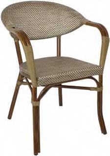 GJ9 Rood/crème met armleuningen 0,00 Stapelbare rotan stoel Stijlvolle, comfortabele en moderne zwarte kunststof rotan stoel.