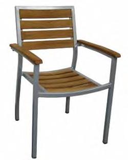 U9 Aluminium,00 Stapelbare aluminium stoelen Gebogen rug en armleuningen