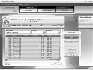 Verwenden von SonicStage Importieren von Audiodaten In diesem Abschnitt wird erläutert, wie Audiodaten von einer Audio-CD auf der Festplatte des Computers (in der Liste Eigene Bibliothek von