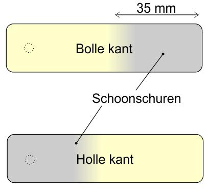 Straks moet de batterij contact maken met dit afgeschuurde deel van de strips.