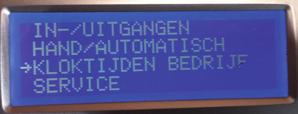 3. Kloktijden bedrijf (automatische desinfectie via klokprogramma, indien gewenst) In het submenu Kloktijden bedrijf kan een automatische thermische