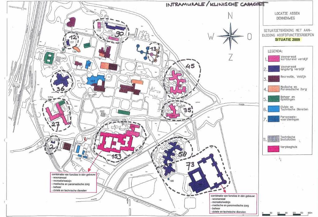 3.3.2 Toekostige situatie De toekostige situatie is gebaseerd op de huidige situatie et daaraan aangepast de geplande wijzigingen voor het GGZ-terrein. Figuur 3.2 en 3.