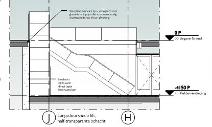 Nieuw Stedelijk Museum Beoordeling verplaatsen trap en plaatsen nieuwe lift Figuur 2 : Nieuwe situatie (bron:tr15 BNTHMCRWL, d.d. 14-06-2017) Dit rapport betreft de berekeningen van de bestaande situatie vergeleken met de nieuwe situatie.
