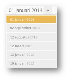 U kunt een eerder geregistreerd plan selecteren om in te zien. Elk plan heeft zijn eigen historielijst. Status Dit label geeft de status van een plan aan.