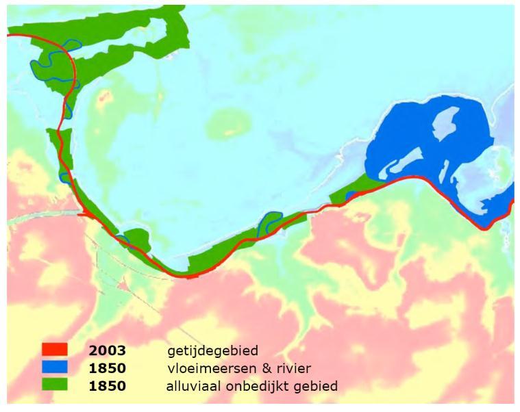 Met verdiepen (zonder bijkomende veranderingen in het getij of de komberging op de slikken) vormt de geul een sink voor sediment.