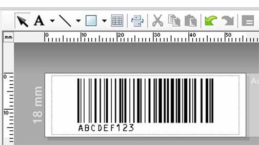 Barcodes afdrukken U kunt een met een barcodelezer gescande barcode afdrukken met het protocol en de grootte van een voorheen gemaakte sjabloon.