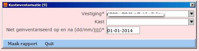 Als u in het volgende scherm niets selecteert bij kast en een datum invult krijgt u een overzicht van de boeken die na deze datum in uw bibliotheek staan.