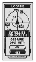 Optie Standaard Markeer en selecteer STANDAARD om alle oorspronkelijke standaardinstellingen voor het volledige GPS 500-systeem te herstellen.