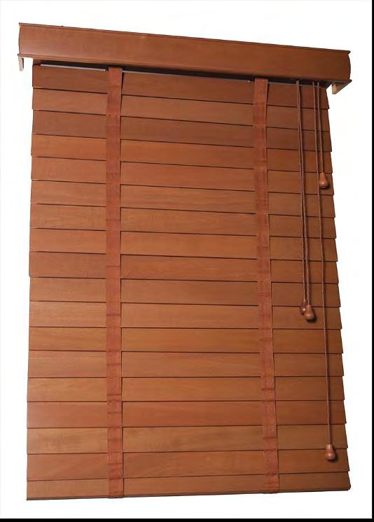 Horizontale houten / bamboe jaloezieën 50mm 1. houten stroken / wooden slats 2. bamboe stroken / bamboo slats 3. bediening touw / control cord 4.