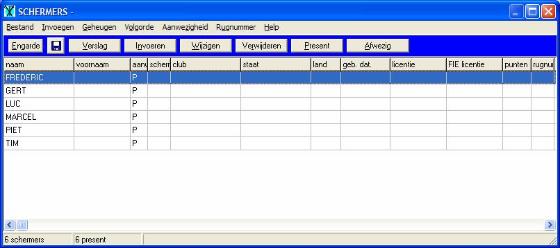 Figuur 7: één schermer aangemaakt Nu kunnen we weer op invoeren drukken en een nieuwe schermer opgeven.