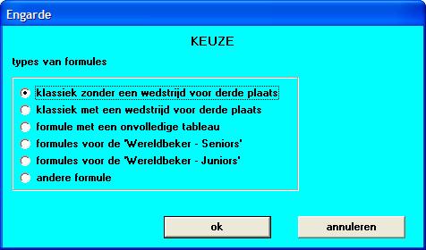 Maak dan de nieuwe competitie aan zoals uitgelegd in Stap 1: aanmaken competities. U kan dan ook de schermers ingeven voor die competitie.