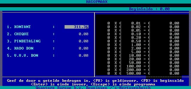 (Afbeelding 12) Bij 2 t/m 5 (Cheque t/m VVV-bon) worden de gegevens aan de linker kant