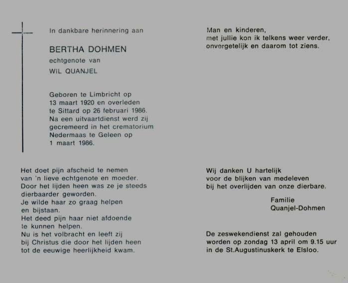 Nicolas Hubertus Limbricht, 03-01-1862 Dohmen Peter Jacob Limbricht, 25-01-1863 Dohmen Maria Louisa Limbricht, 10-04-1864 Dohmen Johannes Hermanus Limbricht, 14-05-1866