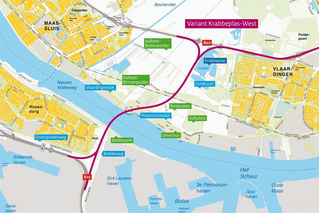 Afbeelding 1.1. Variant Krabbeplas-West Op 5 november 2013 is de Rijksstructuurvisie door de minister van Infrastructuur en Milieu vastgesteld.