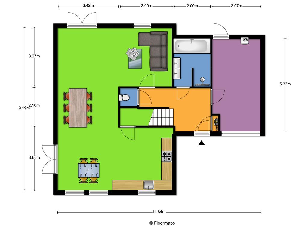 Plattegrond: Begane grond 2D