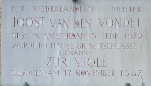 Vondels Joost van den Vondel (Keulen, 17 november 1587, Amsterdam 5 februari 1679) was een dichter en toneelschrijver. Zijn bijnaam luidt de Prins der dichters.