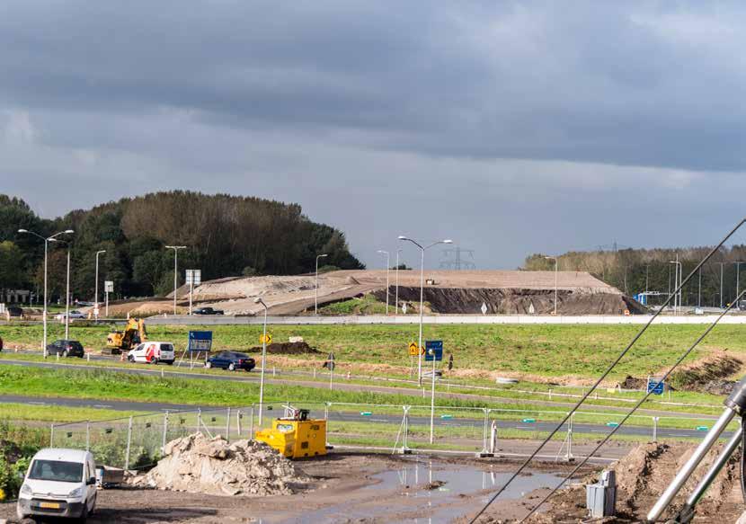 Vanaf de Oude Waterlandseweg is de toekomstige afrit Almere Haven (vanuit de richting Amsterdam) te zien.