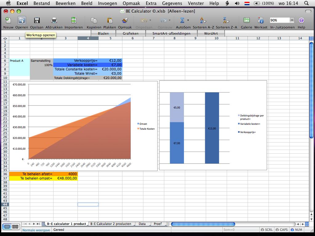 Handleiding BreakEven Calculator Door Thomas Vulsma Introductie Deze handleiding geeft een korte inleiding tot de werking en het gebruik van de BreakEven Calculator.