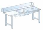 afvalgat) Afmeting 120 x 72 x 85 cm Prijs 725, CAP7100R (Aanvoertafel op poten rechts, met spoelbak) CAP7100L (Aanvoertafel op poten links, met spoelbak) Afmeting 100 x 72 x 85 cm Prijs 795, CAP7120R