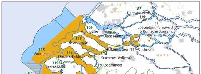 Figuur 3.2 Beschermde gebied voor Vogel- en Habitatrichtlijn (Natura 2000-gebied) in het waterlichaam Oude Maas. De Oude Maas is een habitatrichtlijngebied van circa 399 ha (zie figuur 3.2).