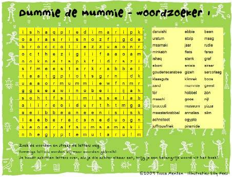 Werkblad 7 Leuk om te weten: Bekijk de site van Dummie de Mummie.