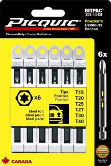 BITPAC MULTI-BIT SCHROEVENDRAAIERS & POWERBITS Artikel #: 1995001: 6 st. Multipack Imbus SAE 7/64, 1/8, 9/64, 5/32, 3/16, 7/32 1995002: 6 st. Multipack Imbus Metric 2.5, 3, 4, 5, 5.