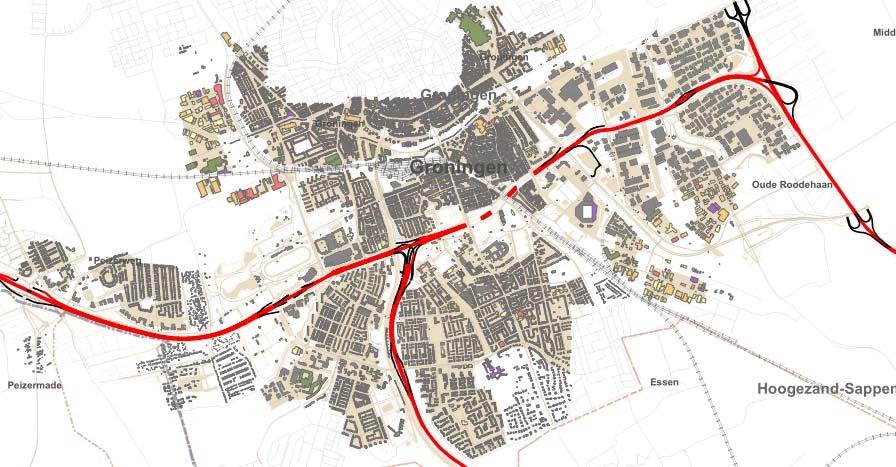 Figuur 6 Globaal overzicht van de wegdekverhardingen na uitvoering van het project De maximum