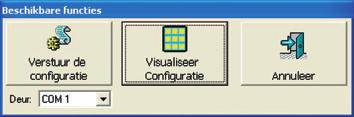 TIVIDEODISPLAY 12 Indien het ontwerp volledig is verschijnt het venster: Klikken op Verstuur om de configuratie te versturen naar het Video Display ofwel op Visualiseer om het ontwerp te
