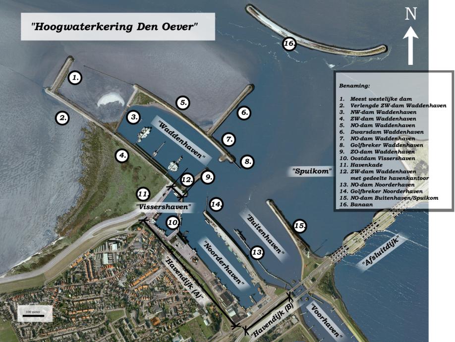 Hoogheemraadschap Hollands Noorderkwartier 24 van 91 2.3 De haven van Den Oever, huidige situatie De haven van Den Oever beschikt over een stelsel van verschillende havendammen. In afbeelding 2.