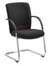 Vergaderstoel Stapelbare stoel. Solide frame in zwart epoxylak.