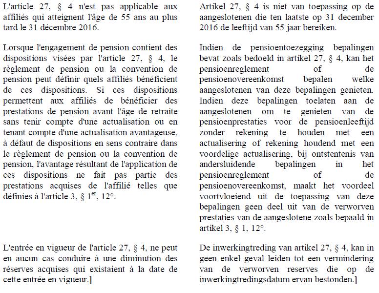 9.3 Mogen er nog nieuwe gunstige vervroegingsregels ingevoerd worden vanaf 1 januari 2016 die van toepassing zijn op de aangeslotenen die vóór eind 2016 55-plussers zijn?