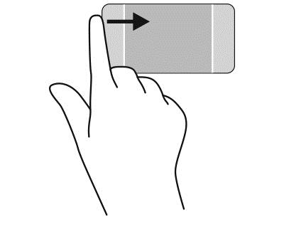 Veeg licht met uw vinger vanaf de linkerkant van het touchpad.