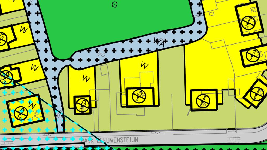 Fragment plankaart Tuin artikel 13 Overeenkomstig artikel 13.1.1, sub a en sub b, zijn de voor 'Tuin' aangewezen gronden bestemd voor tuinen en onbebouwde erven behorende bij de op de aangrenzende gronden gelegen hoofdgebouwen.