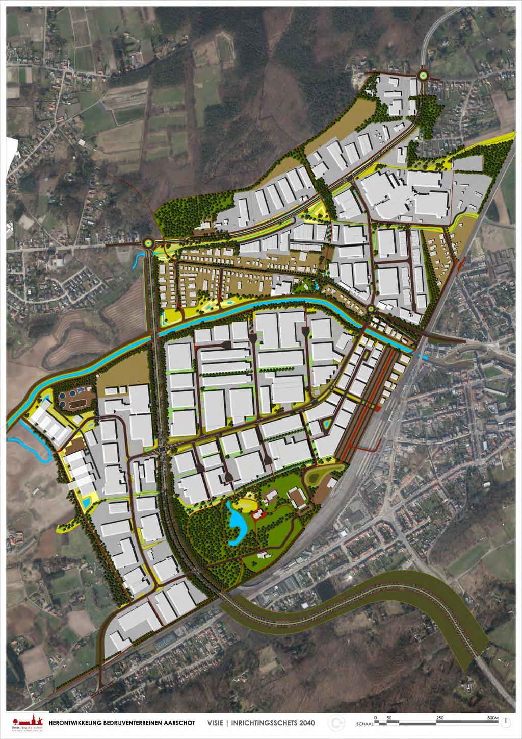 Elzenhof onderdeel van Bedrijvig Aarschot De oevers van de Moutlaak geïntegreerd in het parklandschap van het Elzenhof Mogelijkheid nagaan functionele/recreatieve ontsluiting