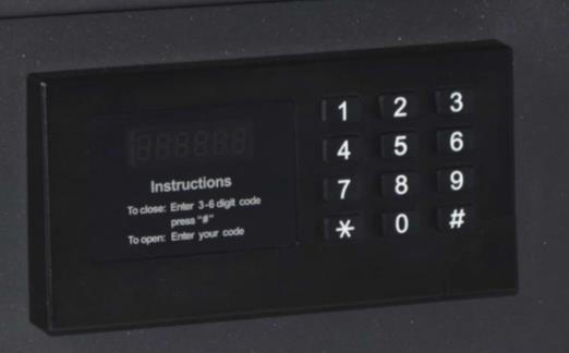 User Manual Overview LED display Override key cover * button # button General Thank you for choosing a SafetyFirst Hotel Safe.