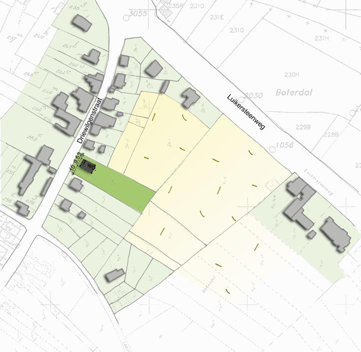 inrichtingsschets open te houden zicht driewilgenstraat stad sint-truiden - rup dorpengeheel groot-gelmen -