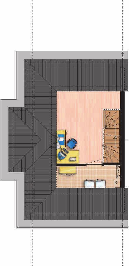 Interieursuggestie De zolder kunt u naar eigen inzicht een indeling en bestemming geven.