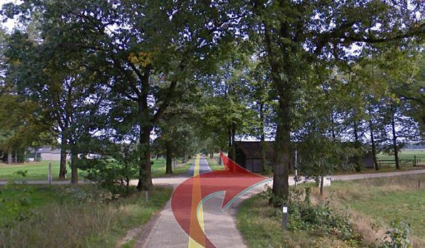 , bij de kruising met het verwijzingsbord naar Nederweert-Eind, linksaf slaan, richting Nederweert-Eind: Hollander - 14 t/m 17 De weg ong.