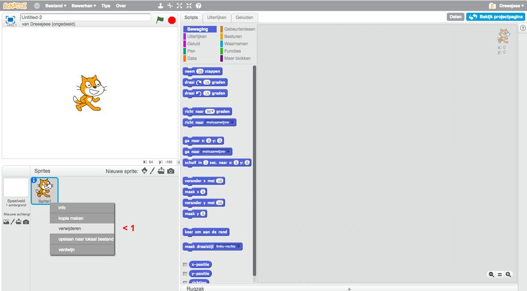 Verwijder Scratch kat 1.