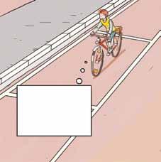 De fietsster rijdt niet uiterst rechts op de rijbaan, omdat daar een hindernis (riooldeksel) is.