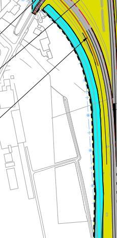 opzichte van het ontwerp-tracébesluit over een lengte van circa honderd meter enkele