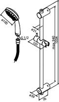 Noot: Doorstroom 9 liter per minuut 99,90 Fair Jet Flex Extended doucheset Chroom 76520.